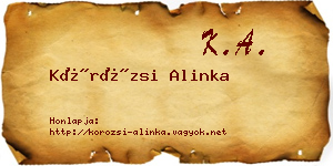 Körözsi Alinka névjegykártya